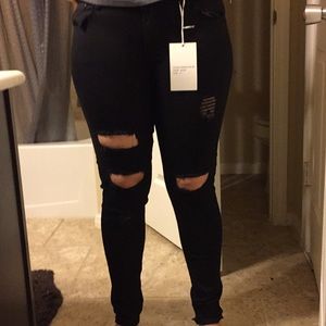 Distressed black Jeans